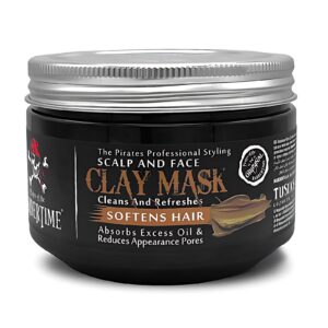 BARBERTIME Scalp & Face Clay Mask | Cleans and Refresh | Softens Hair