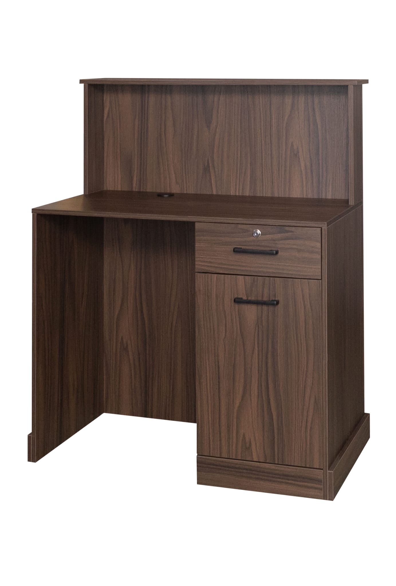 Premium Wooden Barber Reception Desk with LED Front Panel - Image 4
