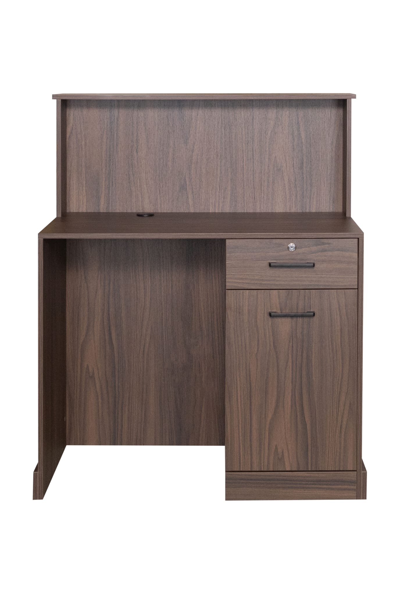 Premium Wooden Barber Reception Desk with LED Front Panel - Image 3
