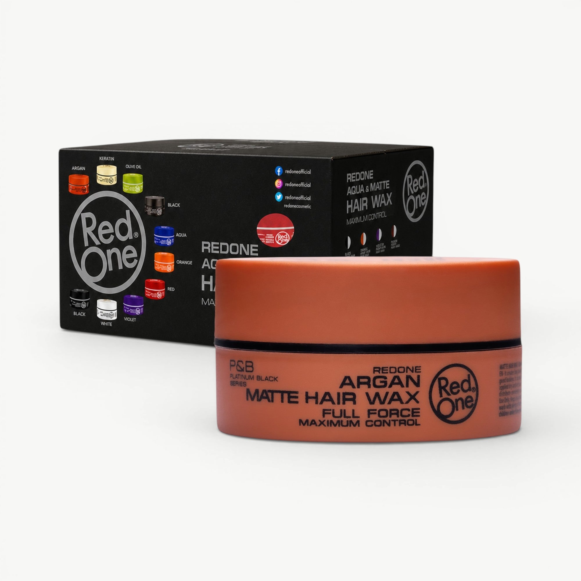 Professional RedOne Argan Matte Hair Wax styling wax with strong hold and a low-shine matte finish.