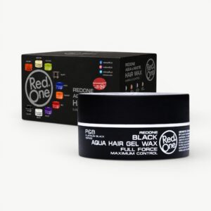Professional RedOne Black Aqua Gel Wax styling wax with strong hold and a clean, glossy finish.