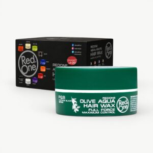 Professional RedOne Olive Aqua Hair Wax styling wax with strong hold and a clean, glossy finish.
