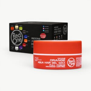 Professional RedOne Orange Aqua Gel Wax styling wax with strong hold and a clean, glossy finish.