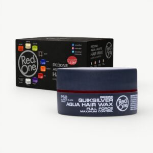 Professional RedOne Quicksilver Aqua Hair Wax styling wax with strong hold and a clean, glossy finish.