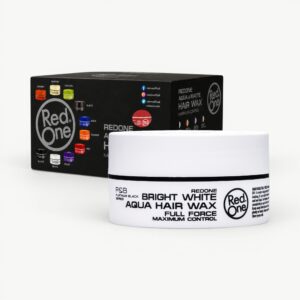 Professional RedOne Bright White Aqua Hair Wax styling wax with strong hold and a clean, glossy finish.