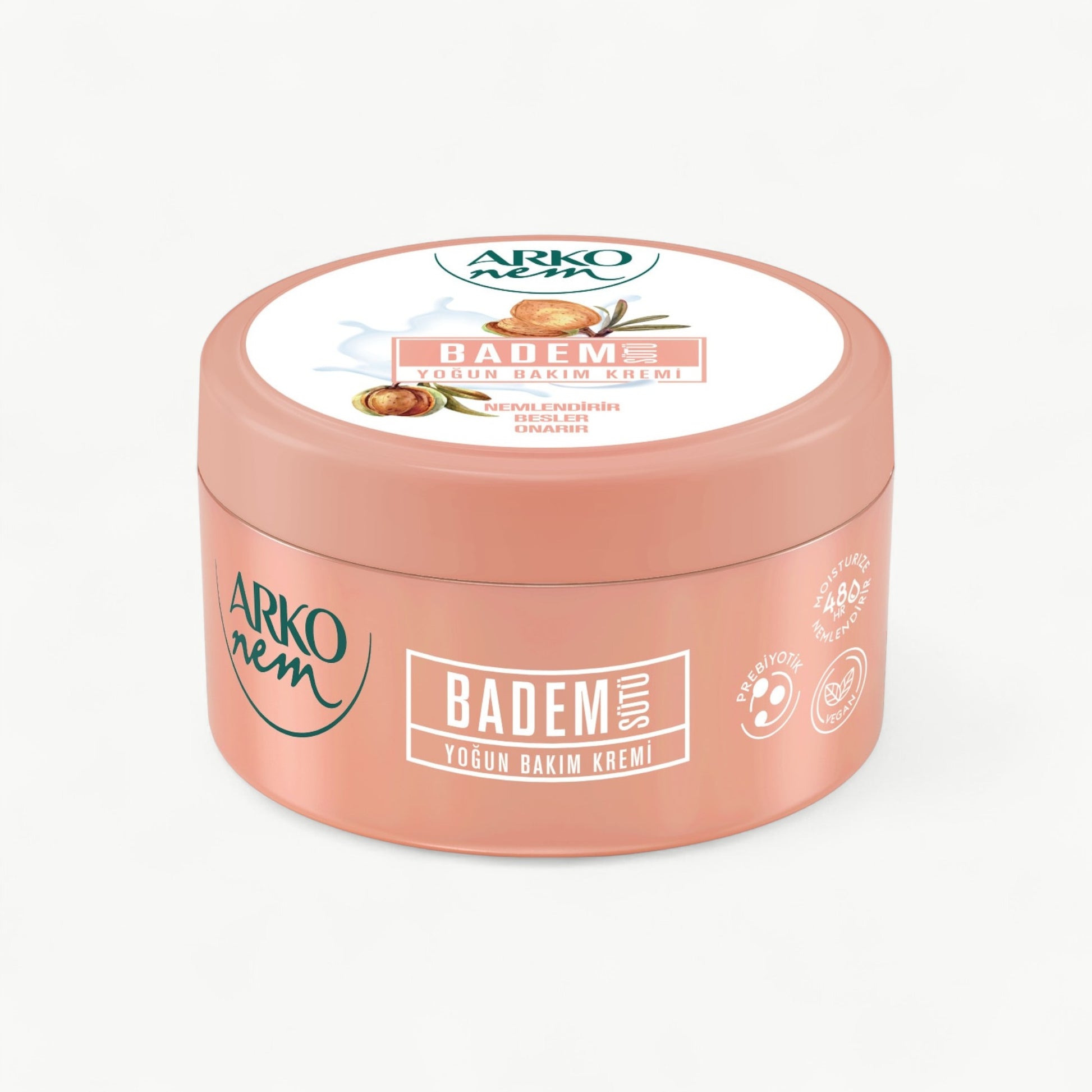 Almond-oil moisturising cream for hands, face and body in a generous 250ml jar.