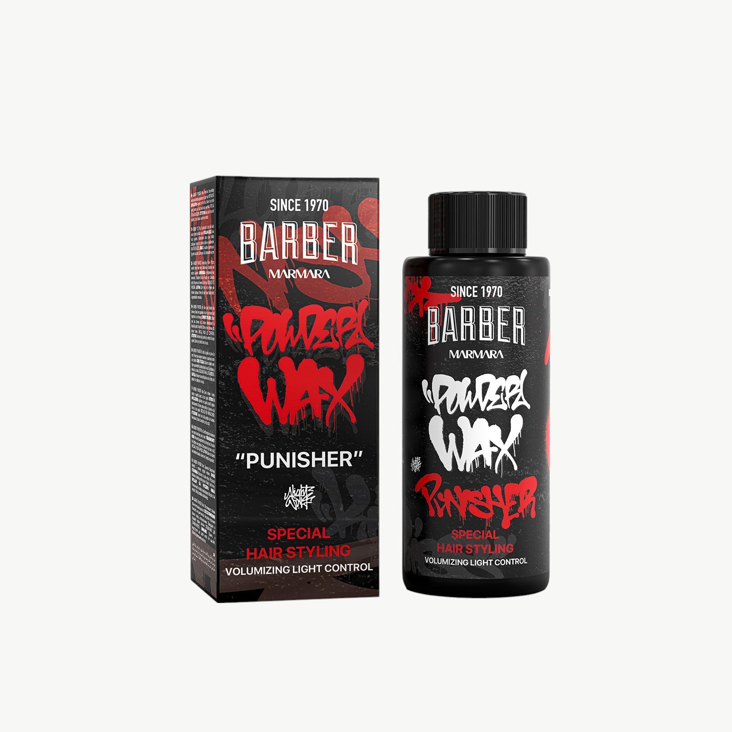 Barber Marmara Punisher 20g styling powder for volume, grip and a dry matte finish.