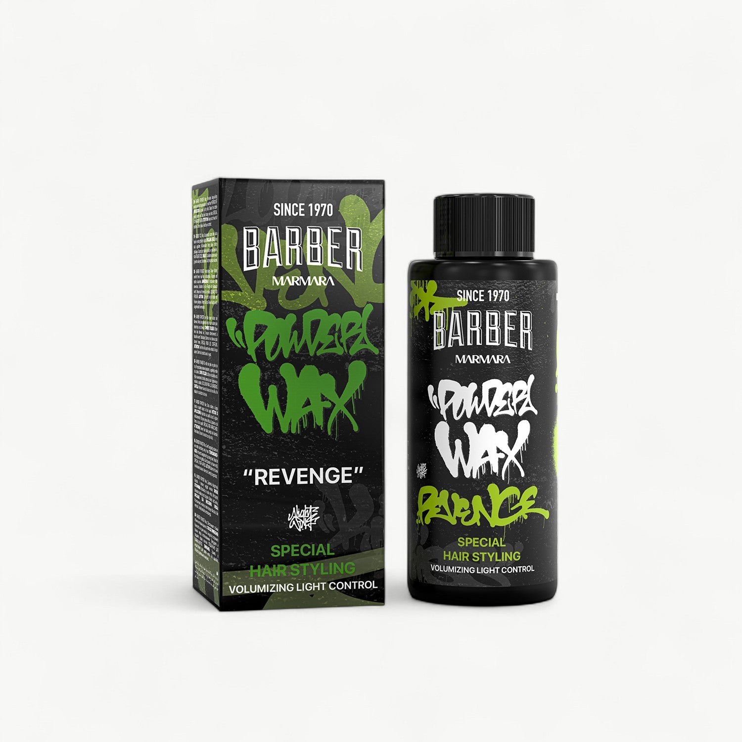 Barber Marmara Revenge 20g styling powder for volume, grip and a dry matte finish.