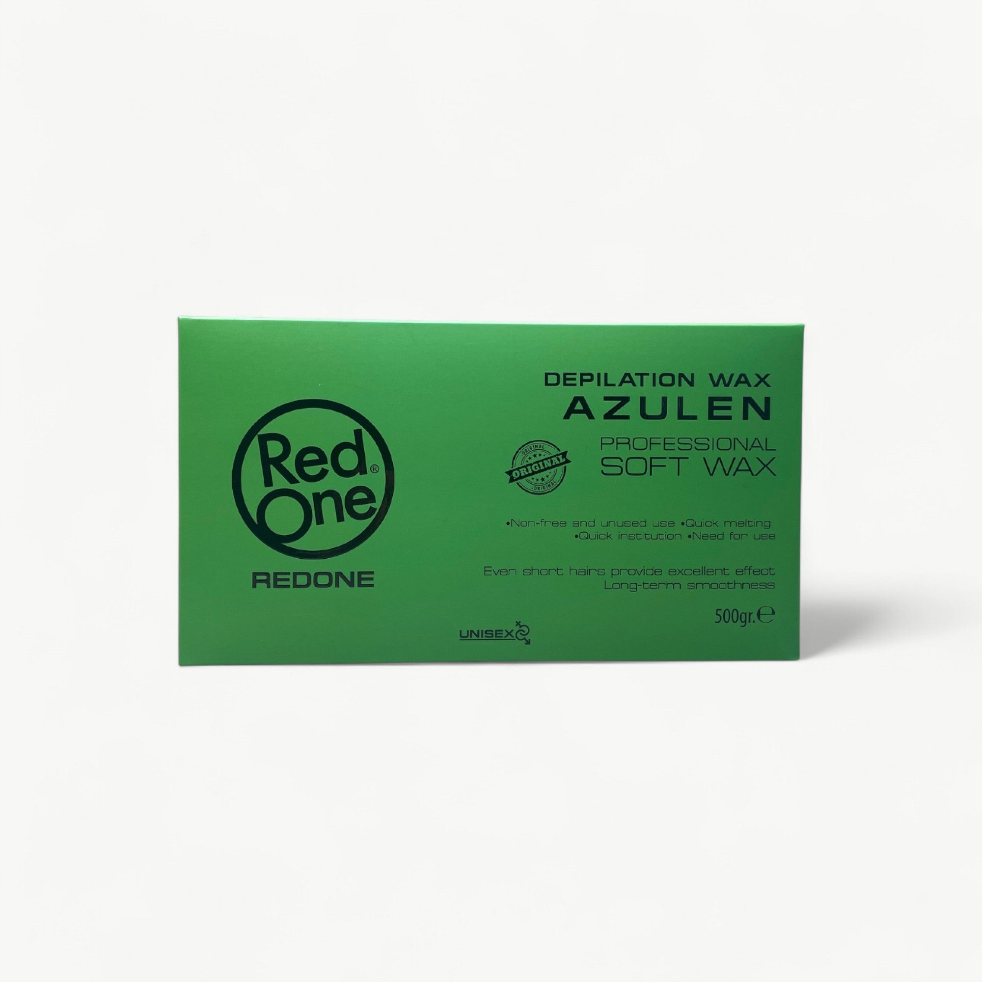 Professional soft depilatory wax in a practical 500g salon format.