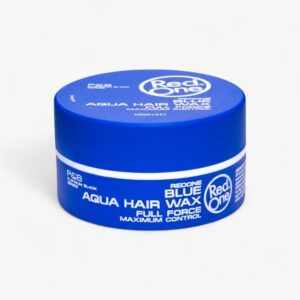 Professional RedOne Aqua Hair Wax Blue styling wax with strong hold and a clean, glossy finish.