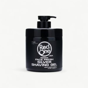 Large-format RedOne Silver shaving gel for precise, controlled razor work.