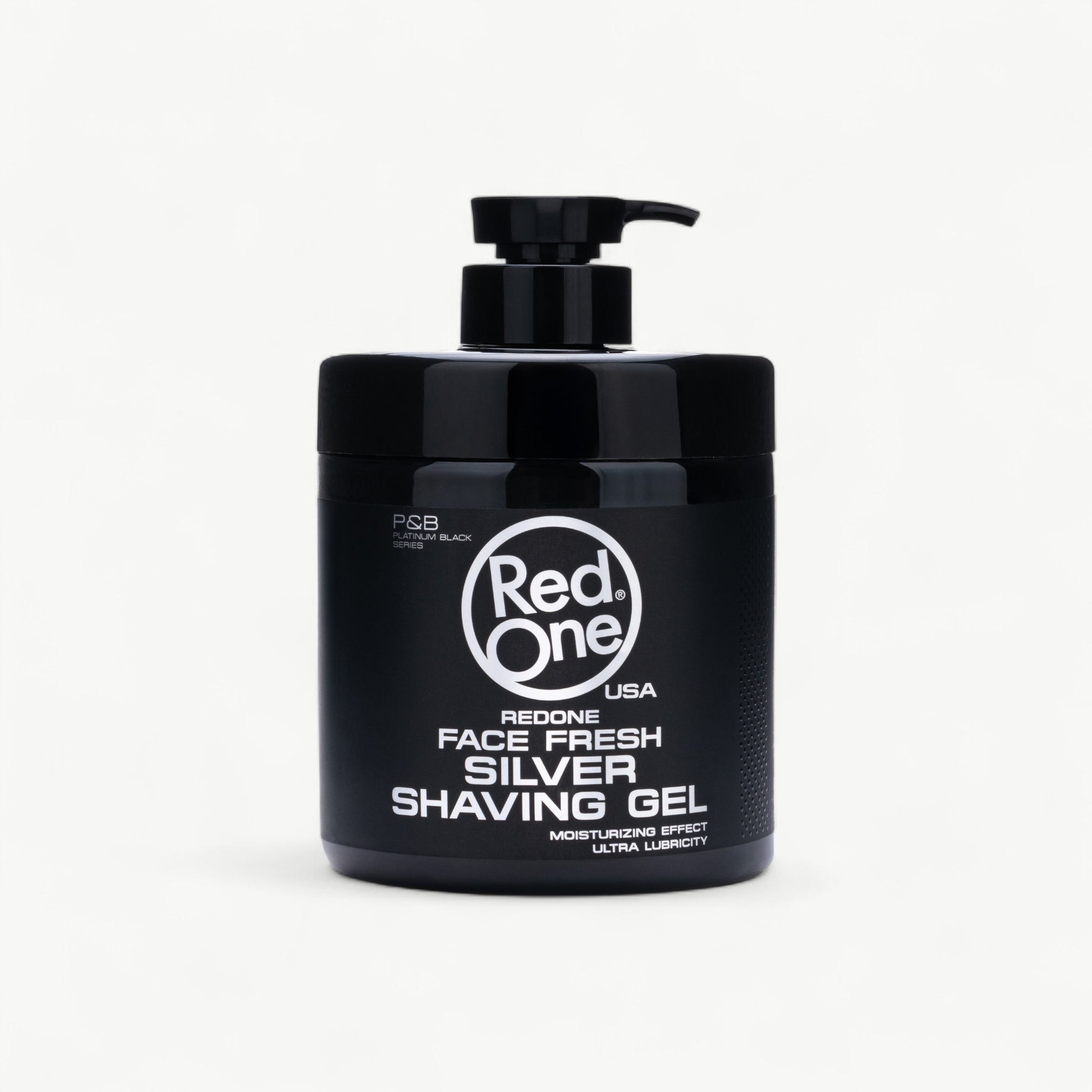 Large-format RedOne Silver shaving gel for precise, controlled razor work.