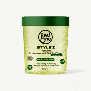 RedOne Olive Hair Gel styling gel for defined shape, strong control and shine.