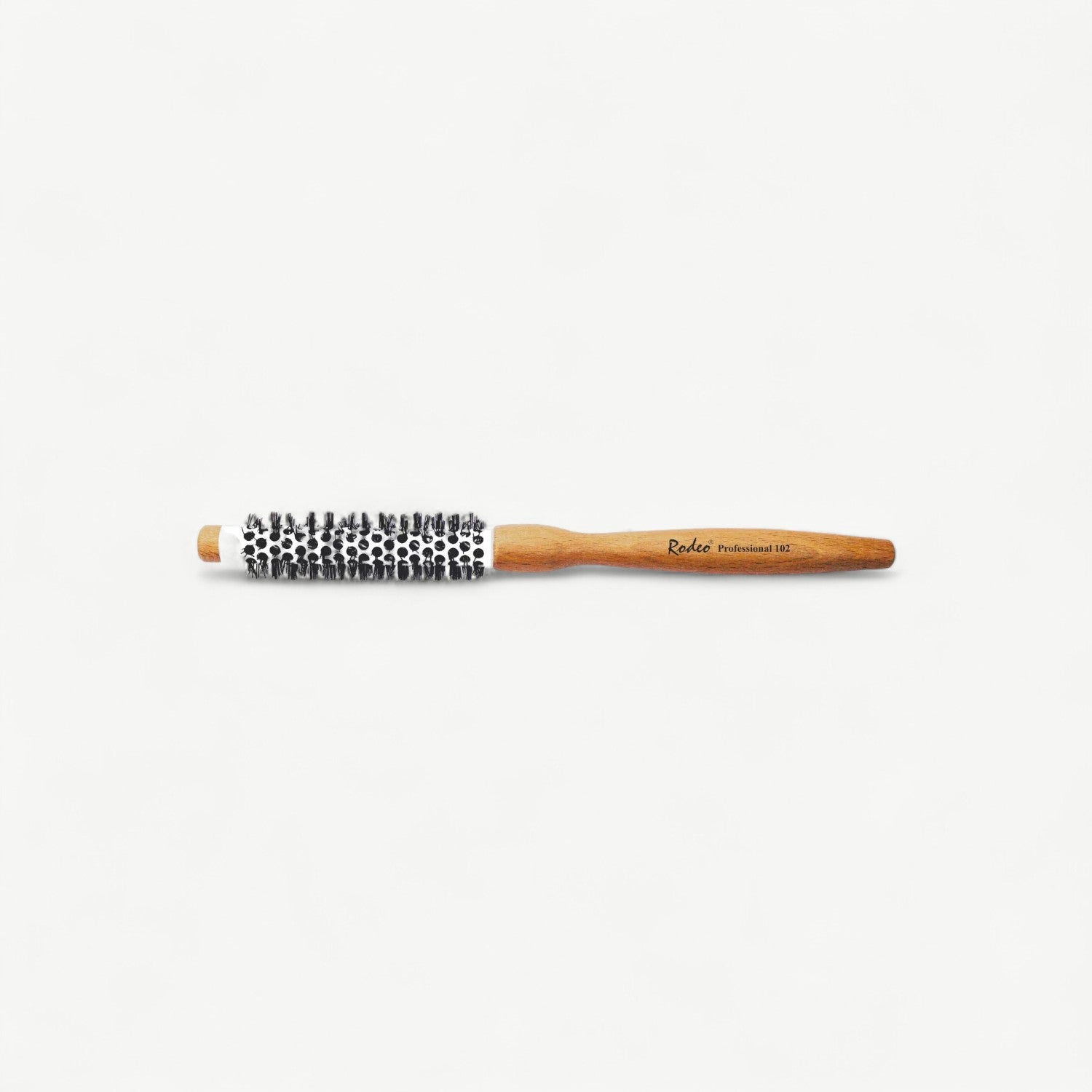 Professional 25mm ceramic radial blow-dry brush with a wooden handle for smooth, controlled styling.