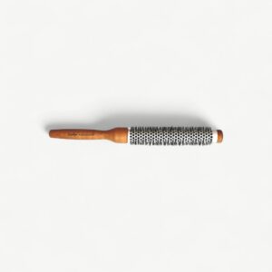 Professional 36mm ceramic radial blow-dry brush with a wooden handle for smooth, controlled styling.