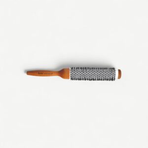 Professional 46mm ceramic radial blow-dry brush with a wooden handle for smooth, controlled styling.