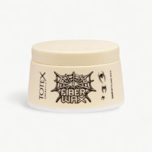 Professional hair wax with flexible hold and a fibrous textured finish.