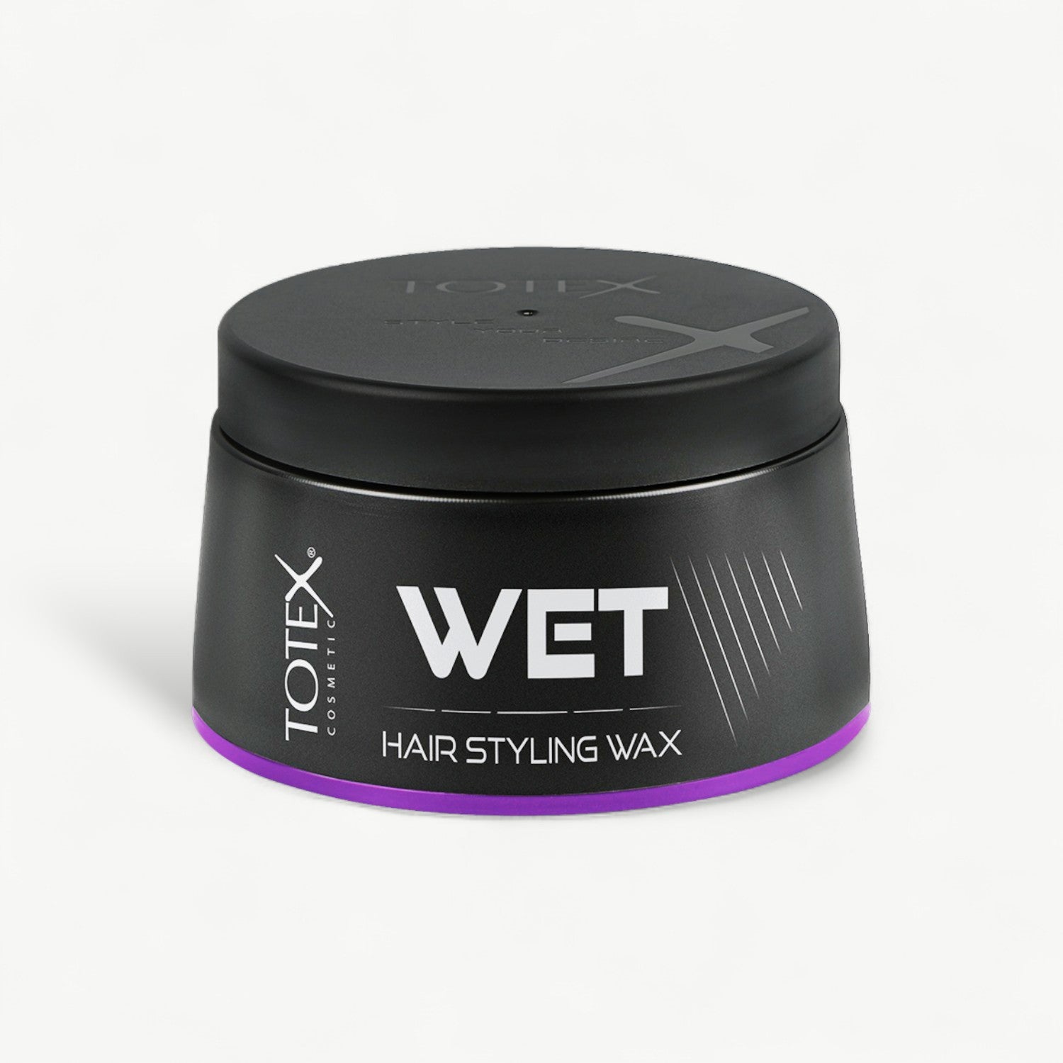 Professional hair wax with strong hold and a glossy wet-look finish.