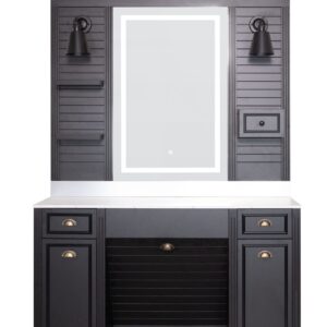 Upgrade your salon with this luxury double gold mirror barber station featuring elegant illuminated mirrors, integrated storage drawers and premium styling. Perfect for modern barber shops and hair salons throughout the UK. My Barber Supplier.