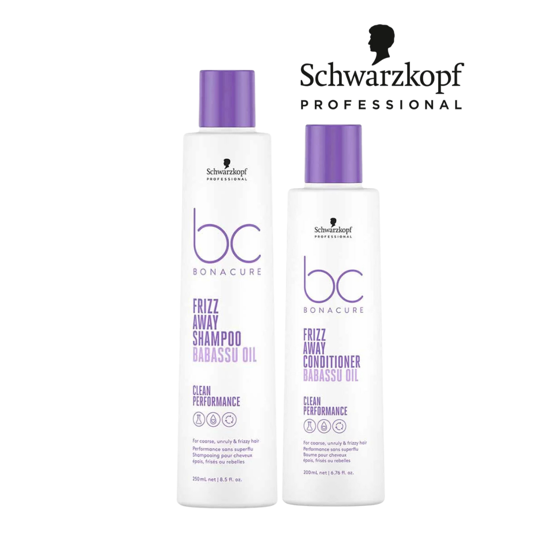 SCHWARZKOPF BC FRIZZ AWAY BABASSU OIL SHAMPOO 250ml & CONDITIONER 200ml Duo
