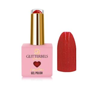 Glitterbels Hema Free Gel Polish Hot Red Sparkle 8ml