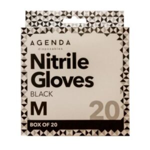 Agenda Disposables Nitrile Gloves Black Medium (20)