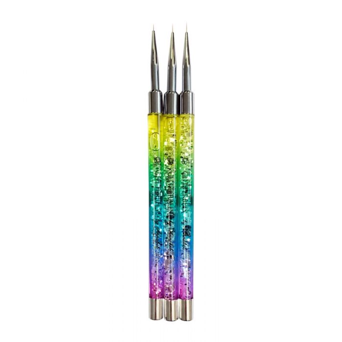 Glitterbels Rainbow Detailers Brushes (Set of 3)