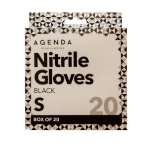 Agenda Disposables Nitrile Gloves Black Small (20)