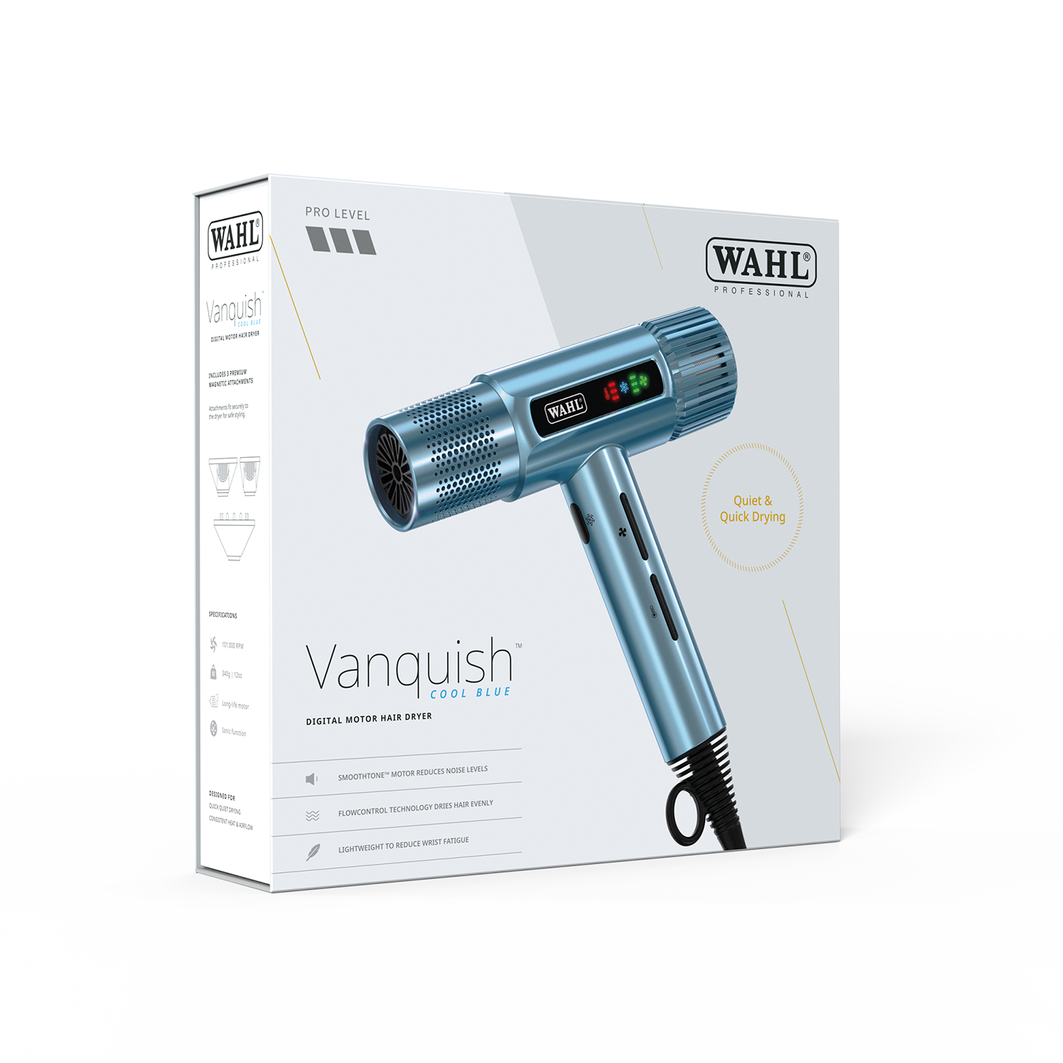Wahl Pro Vanquish Cool Blue Digital Motor Hairdryer - Image 6