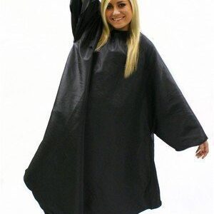 Black Sleeved Gown with Poppers Hair Tools
