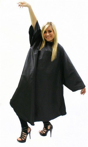 Black Sleeved Gown with Poppers Hair Tools