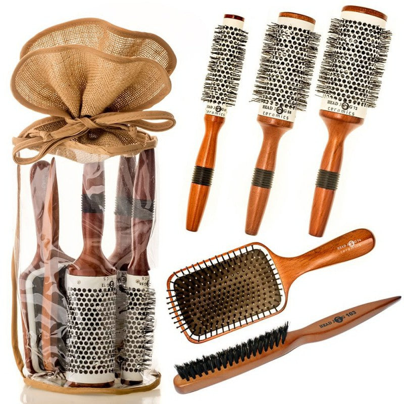 Head Jog Wooden Ceramic Brush Set
